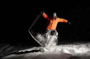 Snowboarder At Night