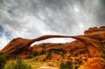 Landscape Arch Under Cloudy Skies