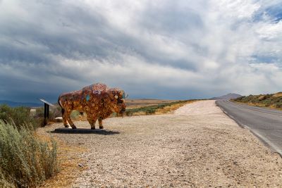 Bison Statue on Antelope Island