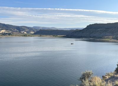 Boat on Steinaker Reservoir