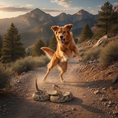 Dog and rattlesnake Dog and rattlesnake
