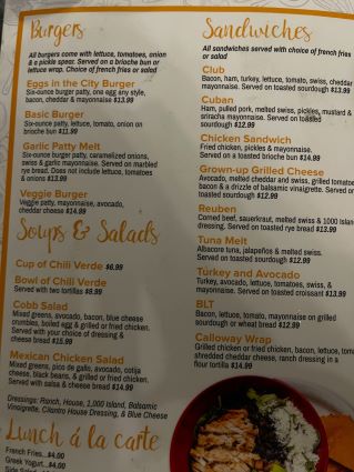 Eggs In The City Menu 5