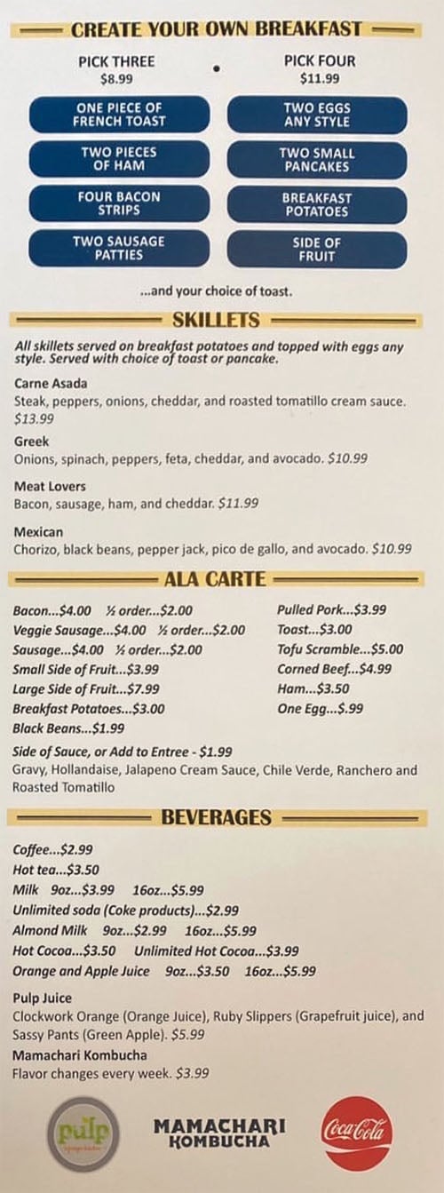 Eggs In The City Menu 1