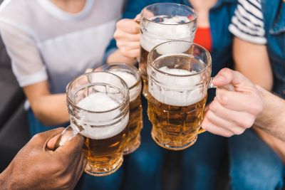 Friends with beers Friends with beers