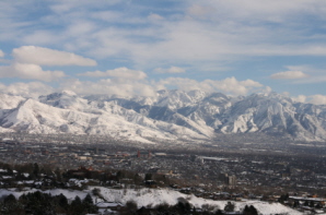 Salt Lake city in snow