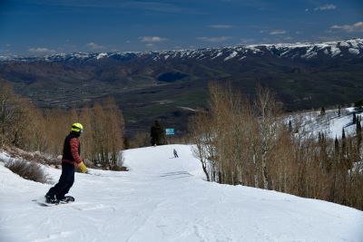 Snowboarder at Snowbasin Snowboarder at Snowbasin