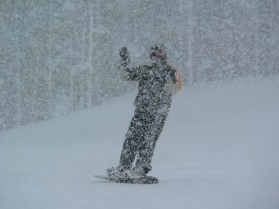 Snowboarder In Snowstorm