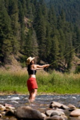 Fly fishing woman Fly fishing woman