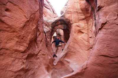 Hiking in Slot Canyon Grand Staircase Escalante