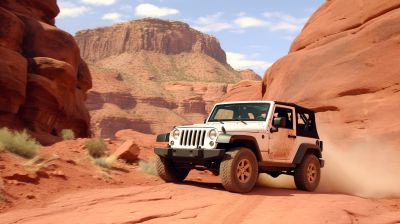 Jeep on Moab Utah trail
