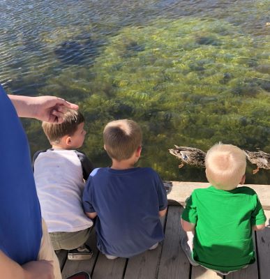 Little Boys Watching Ducks at SilverLake