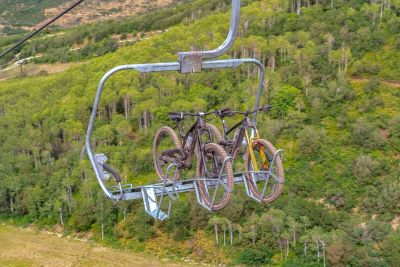 Mountain Bikes on Chair Lift Park City