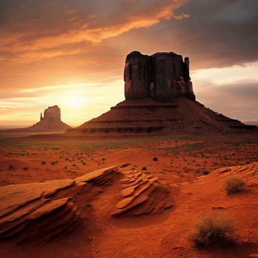 Sunset at Monument Valley