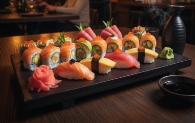 Tasty Sushi on a Board