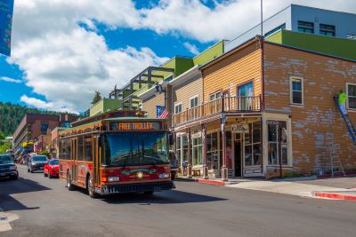 Trolley on Park City Main Street