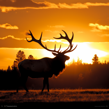 Utah Bull Elk Sunset Silhouette